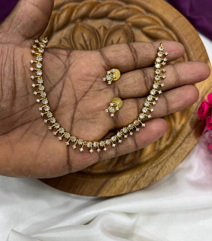 Diamond Inspired Necklace Complete AD Stone