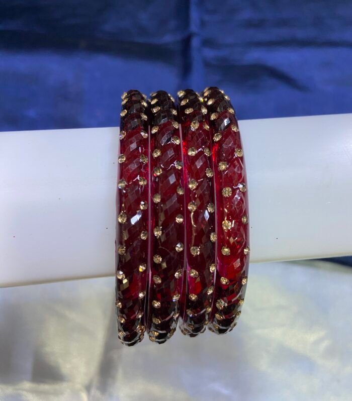 Glass Kada Bangle - 2.6, Maroon