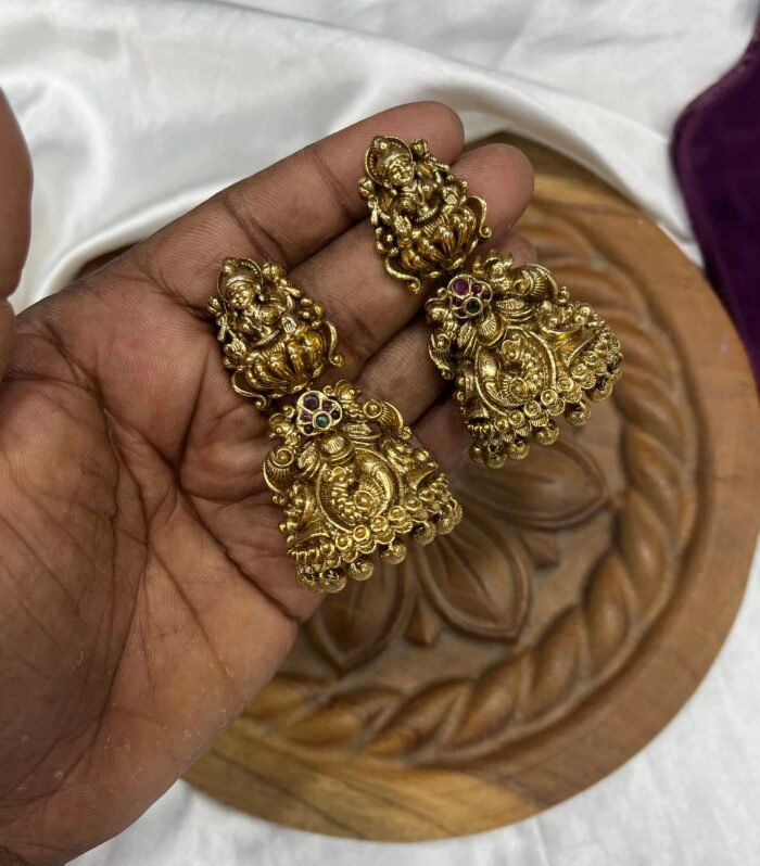 Gold Inspired Nagas Lakshmi Jhumka