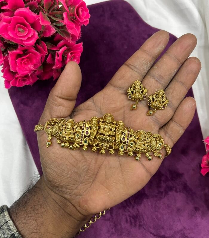 Pure Brass Made Antique Lakshmi Choker