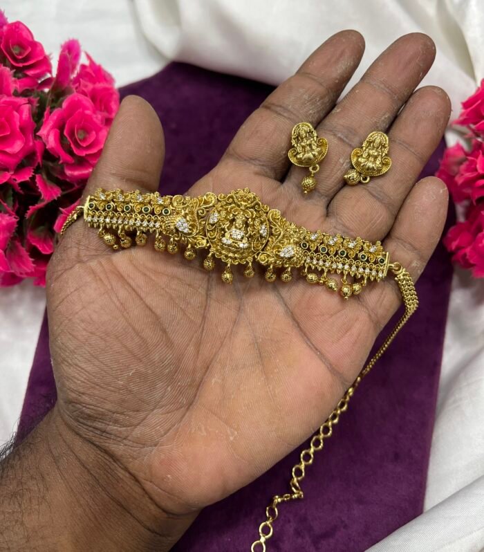 Antique Embossed Lakshmi Choker Perfectly Traditional Look