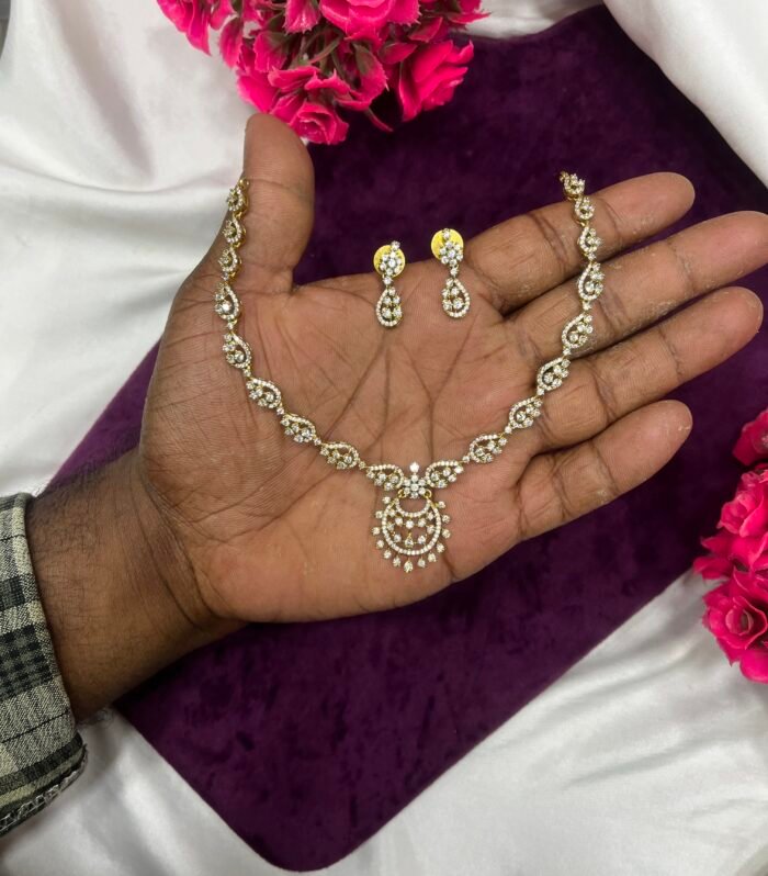 Original Diamond Design Complete AD Stone Necklace