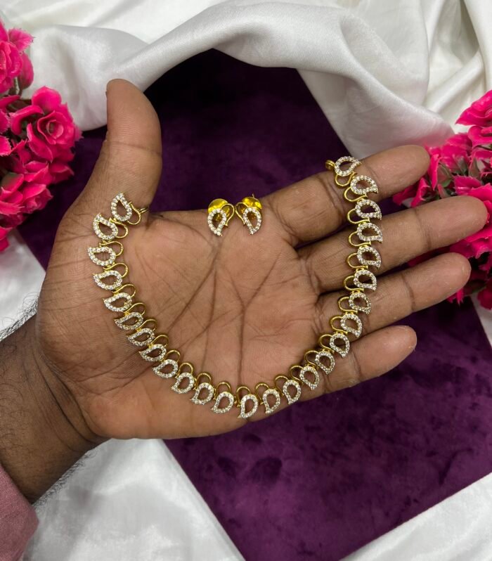 Mango Design Necklace AD Stone