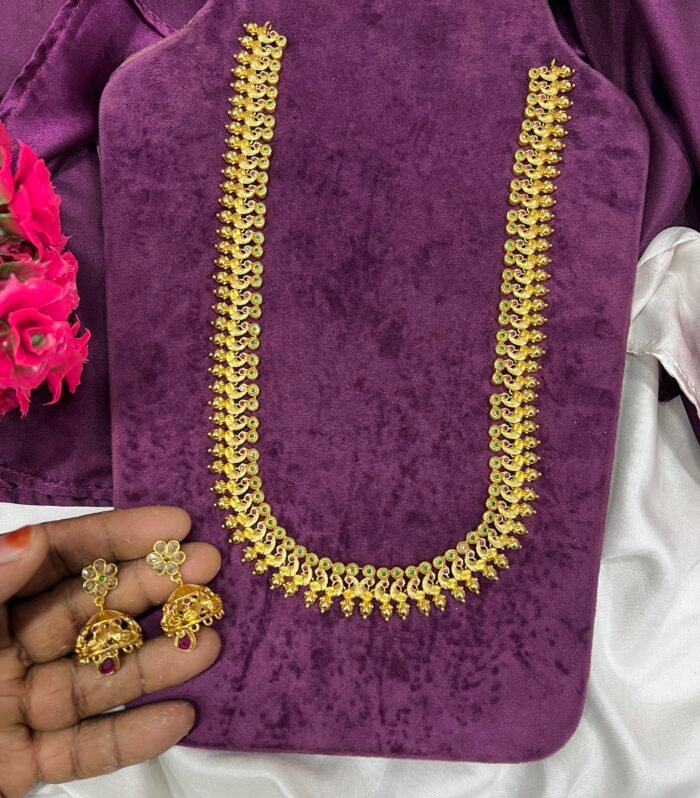 Peacock U Type Haram With gorgeous Jhumka