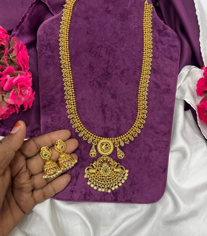 Non Idol Antique Vintage Haram with Beautiful Jhumka