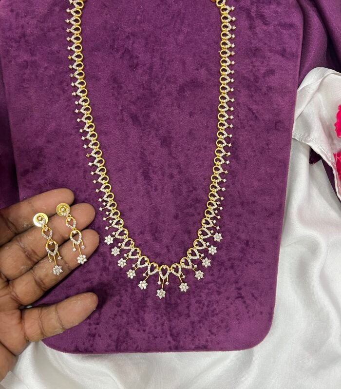 Star Design Diamond Replica Model Unique Long Earing