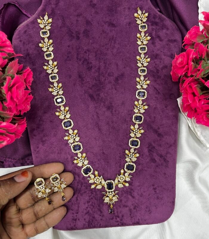 Highlighted Pearl With AD colour Stones Western Haram