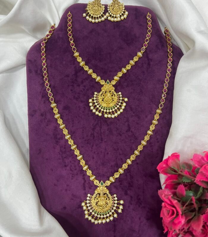 Real Kemp With Lakshmi Combo Set Through Premium Earing