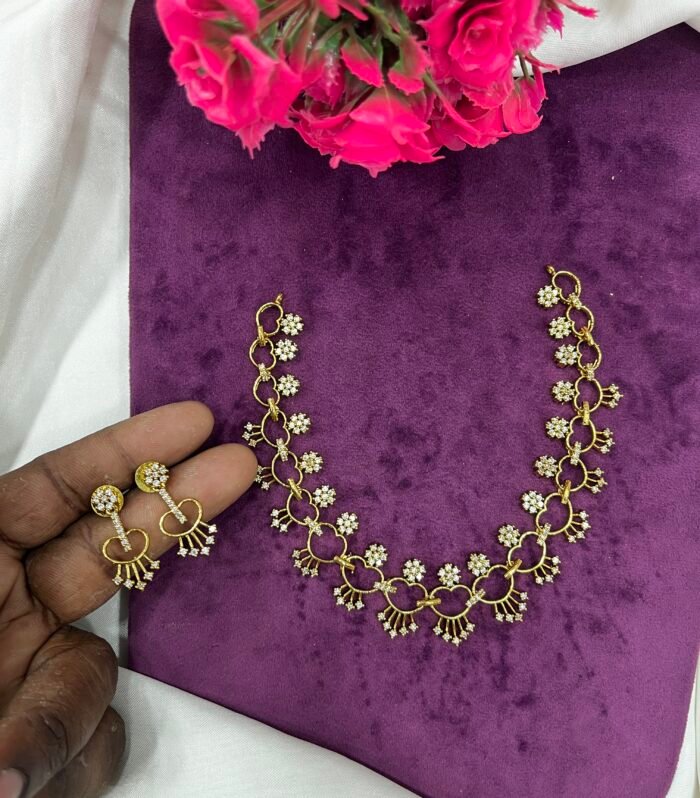 Elegance AD stone Necklace Premium Quality