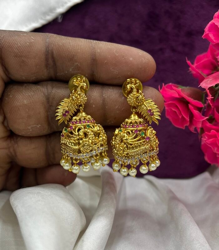 Brass made Peacock Jhumka