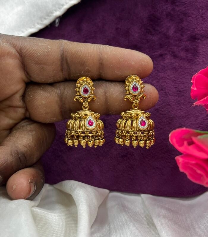 Original Gold Jhumka design Antique Look