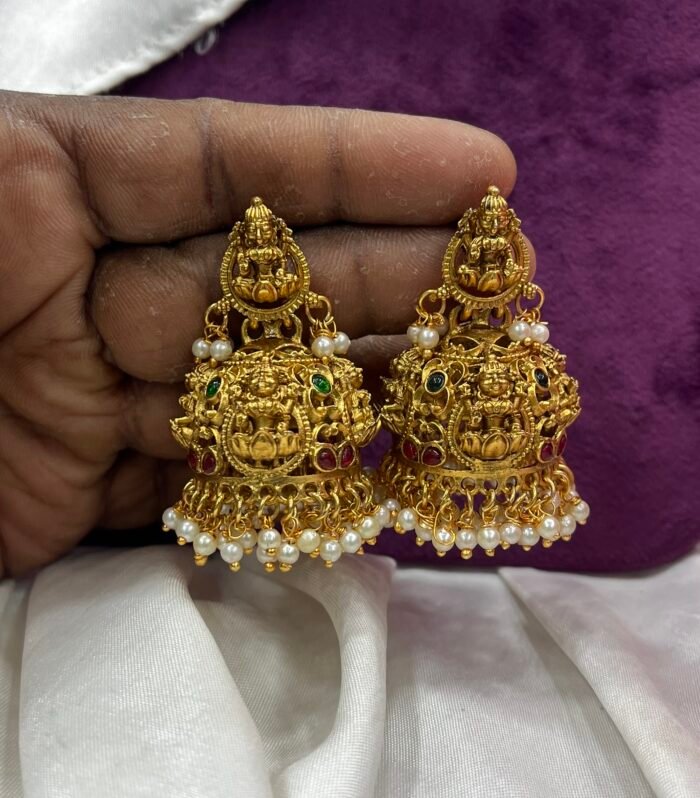 Beautiful Antique Look Jhumka with Gutta pusalu Design