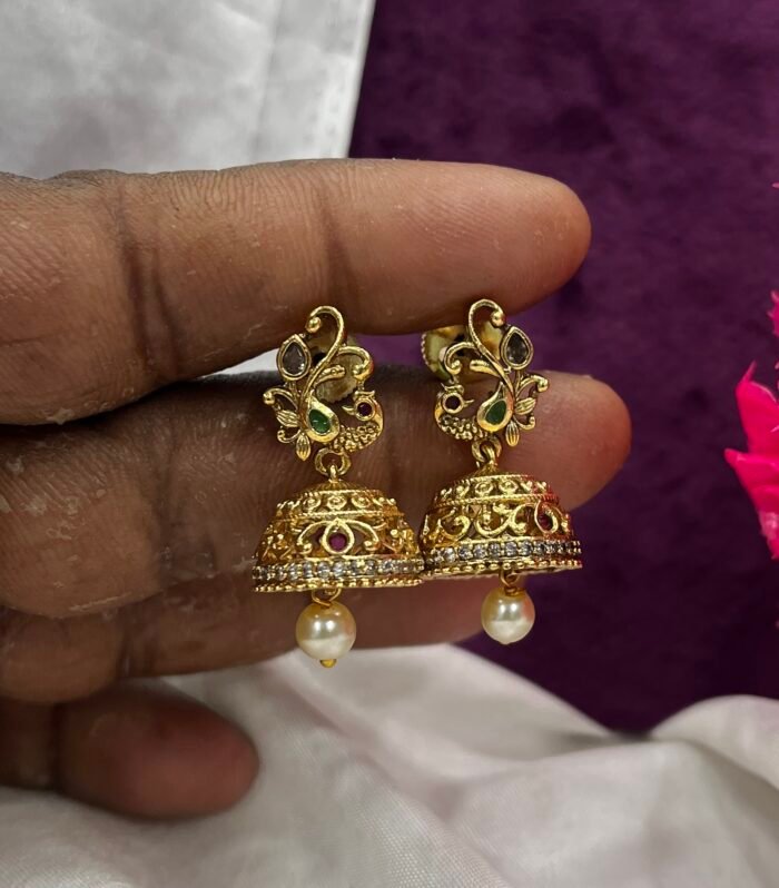 Peacock Jhumka matt finish