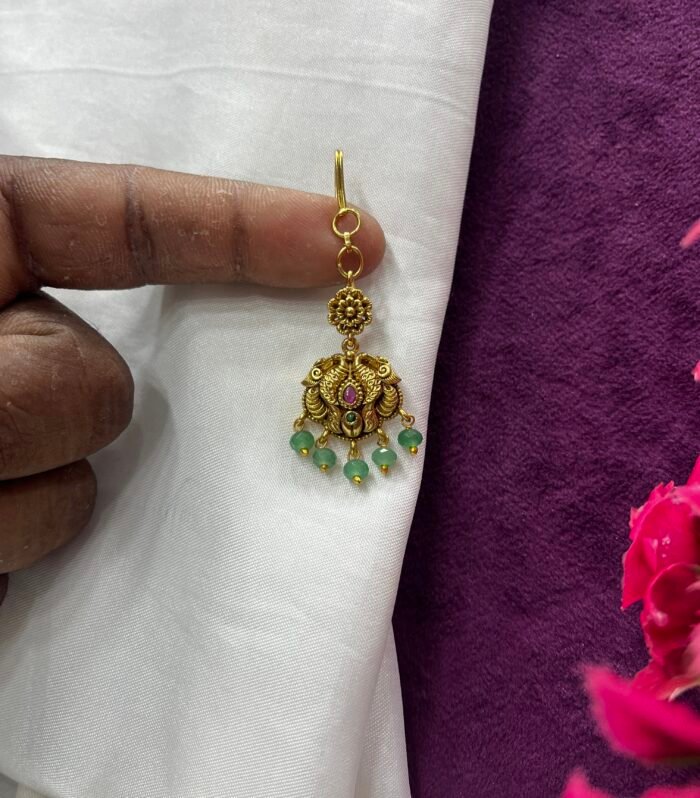 Non Idol Brass Made Tikka with Semi precision Beads
