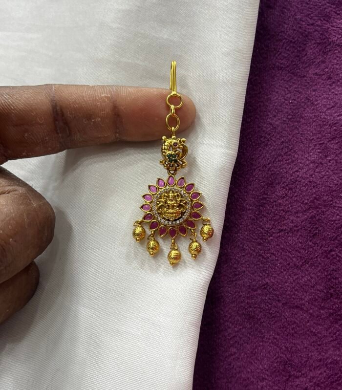Real Kemp Lakshmi Design tikka Along with Peacock