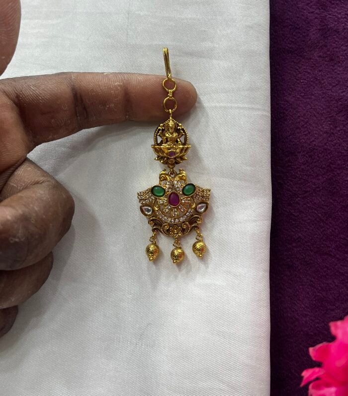 Peacock with Lakshmi Design Tikka embossed design