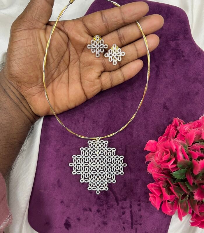Kolam Design along with Hasli With Pendent Earing GJ polish