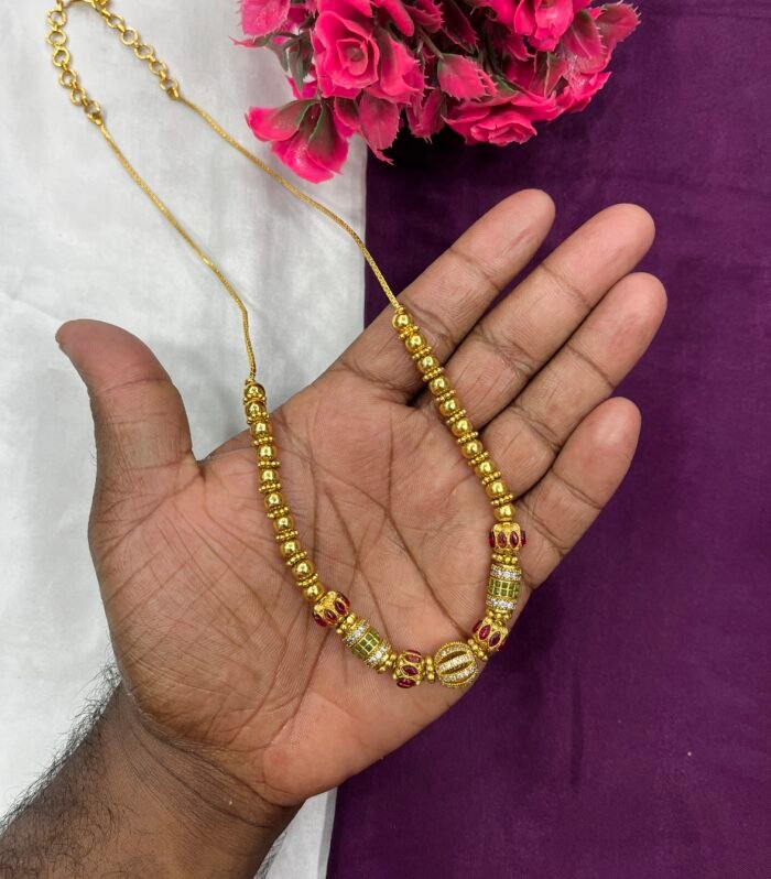 Bead Midlength Haram Complete brass made premium Quality With AD stone and Real Kemp stones